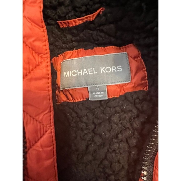 Michael Kors puffer hooded zip up jacket size 4 girls - Picture 7 of 8